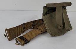 Ww2 Web Pistol Belt And Shell Pouch