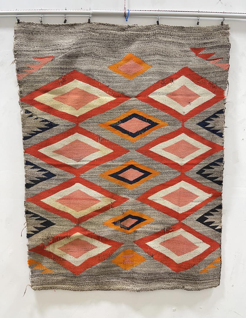 Antique Transitional Navajo Indian Blanket Rug