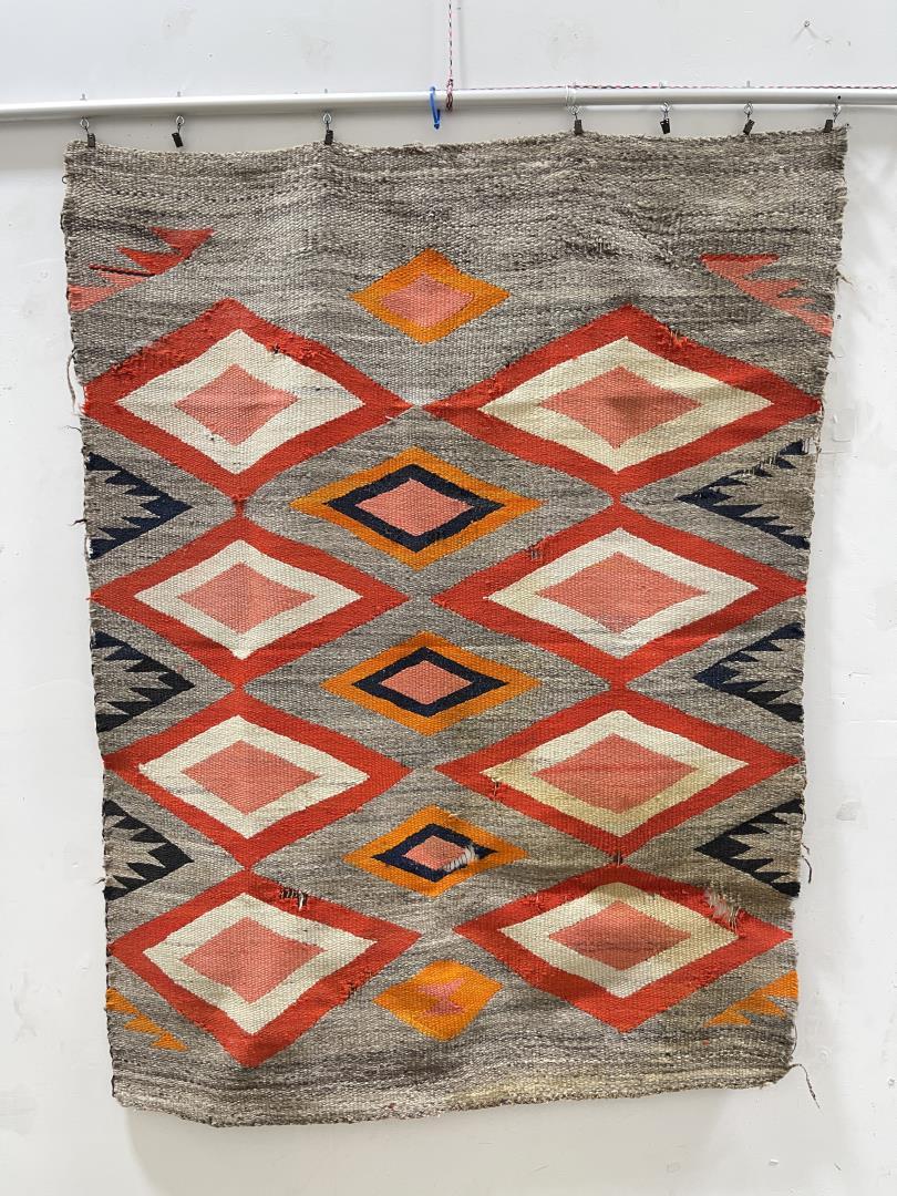 Antique Transitional Navajo Indian Blanket Rug