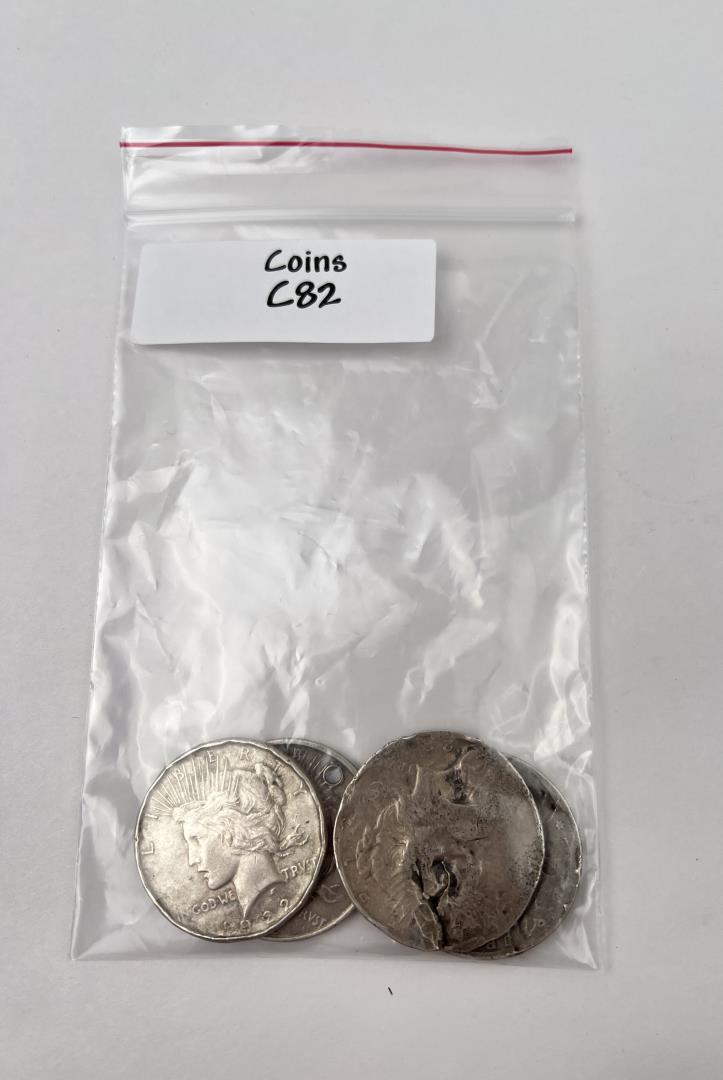 Group Of Morgan & Peace Silver Dollar Coins