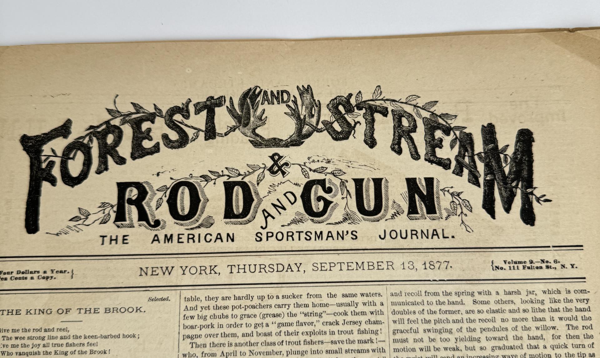 Forest and Stream Rod and Gun 1877
