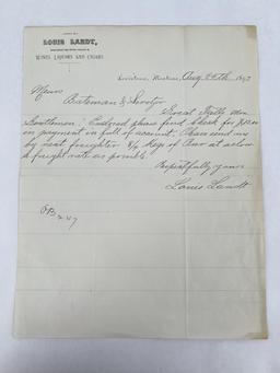 1893 Lewistown Montana Saloon Letterhead