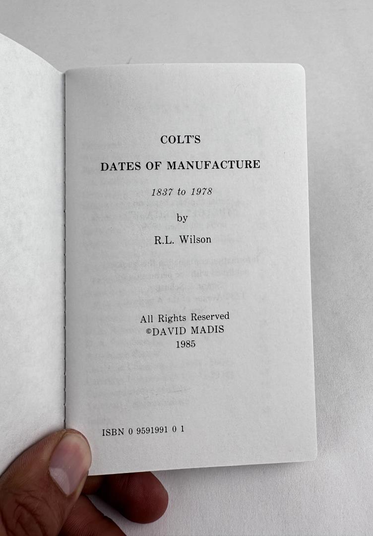 Colt's & Winchester Dates Of Manufacture Books