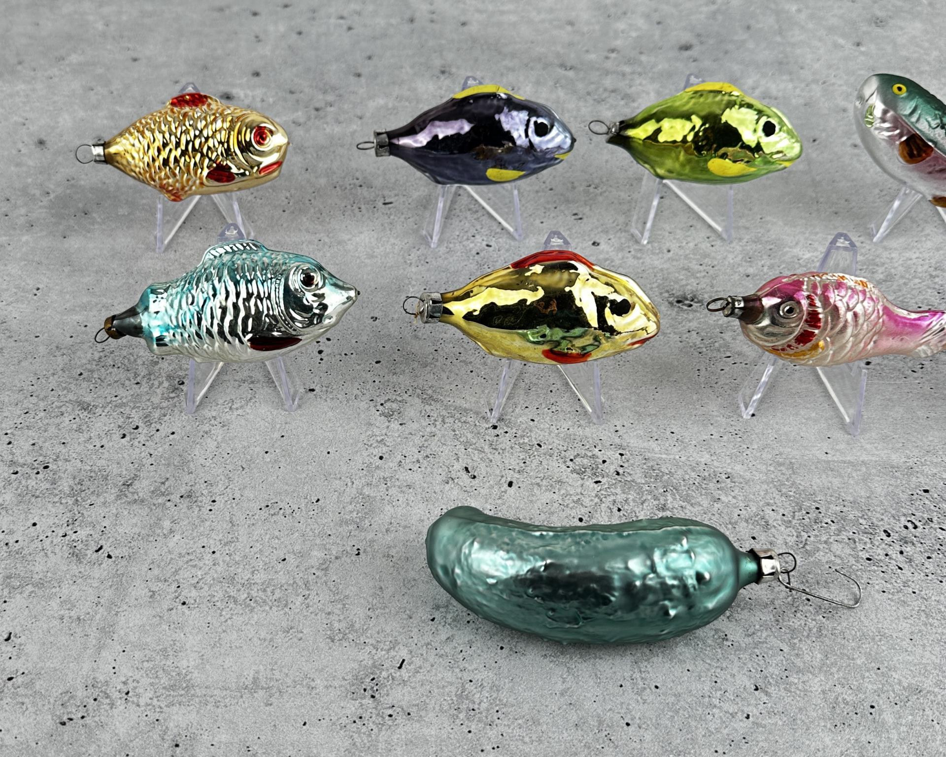 Blown Glass Fish Christmas Ornaments