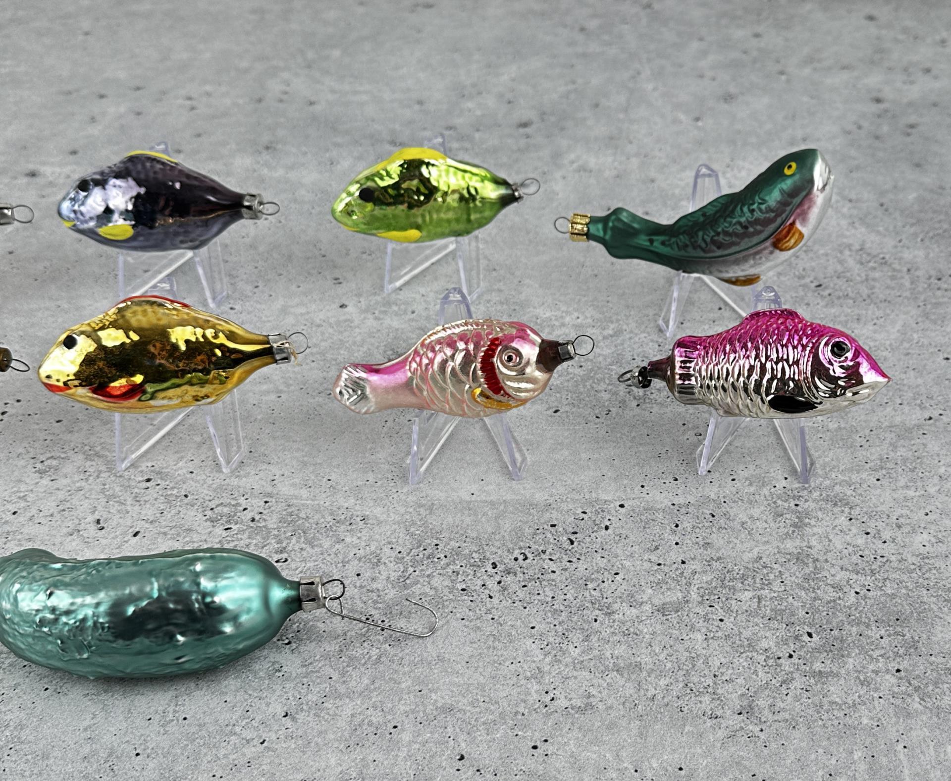 Blown Glass Fish Christmas Ornaments