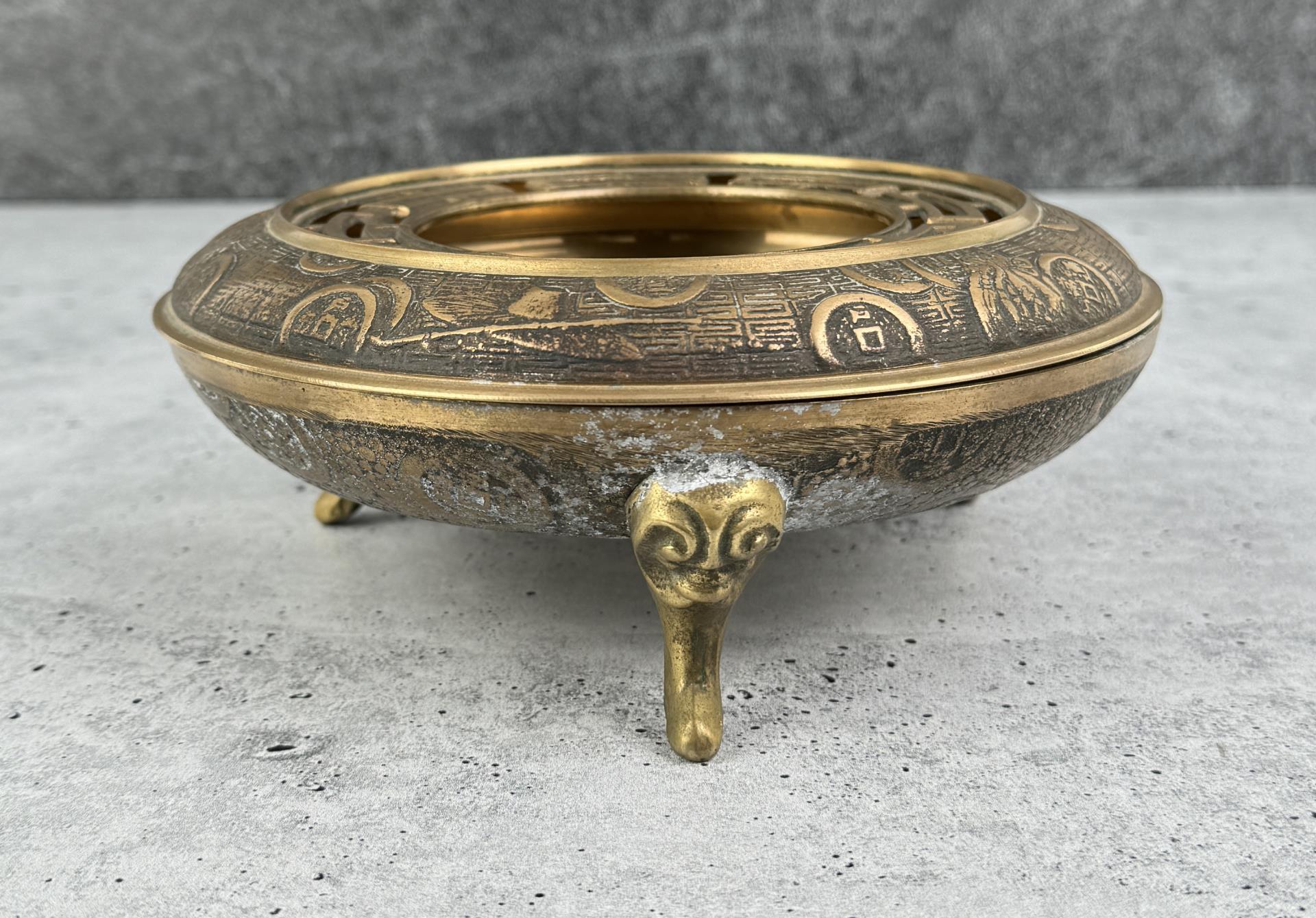 Bronze Chinese Incense Censer Dish