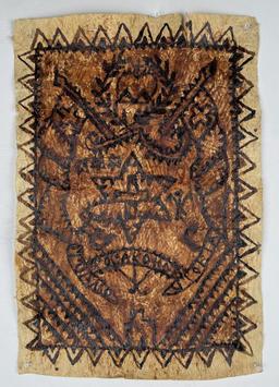 Tongan Tapa Cloth Royal Coat of Arms