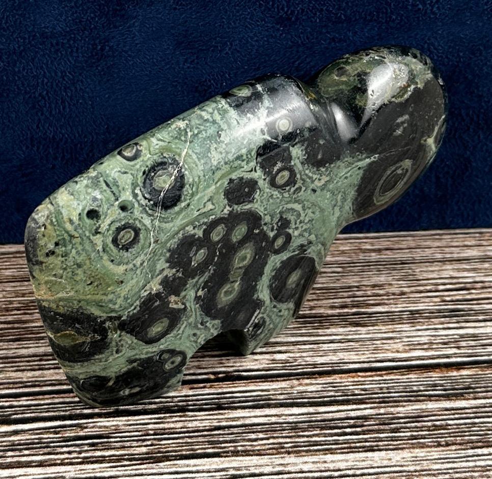 Carved Crocodile Jasper Buffalo Fetish