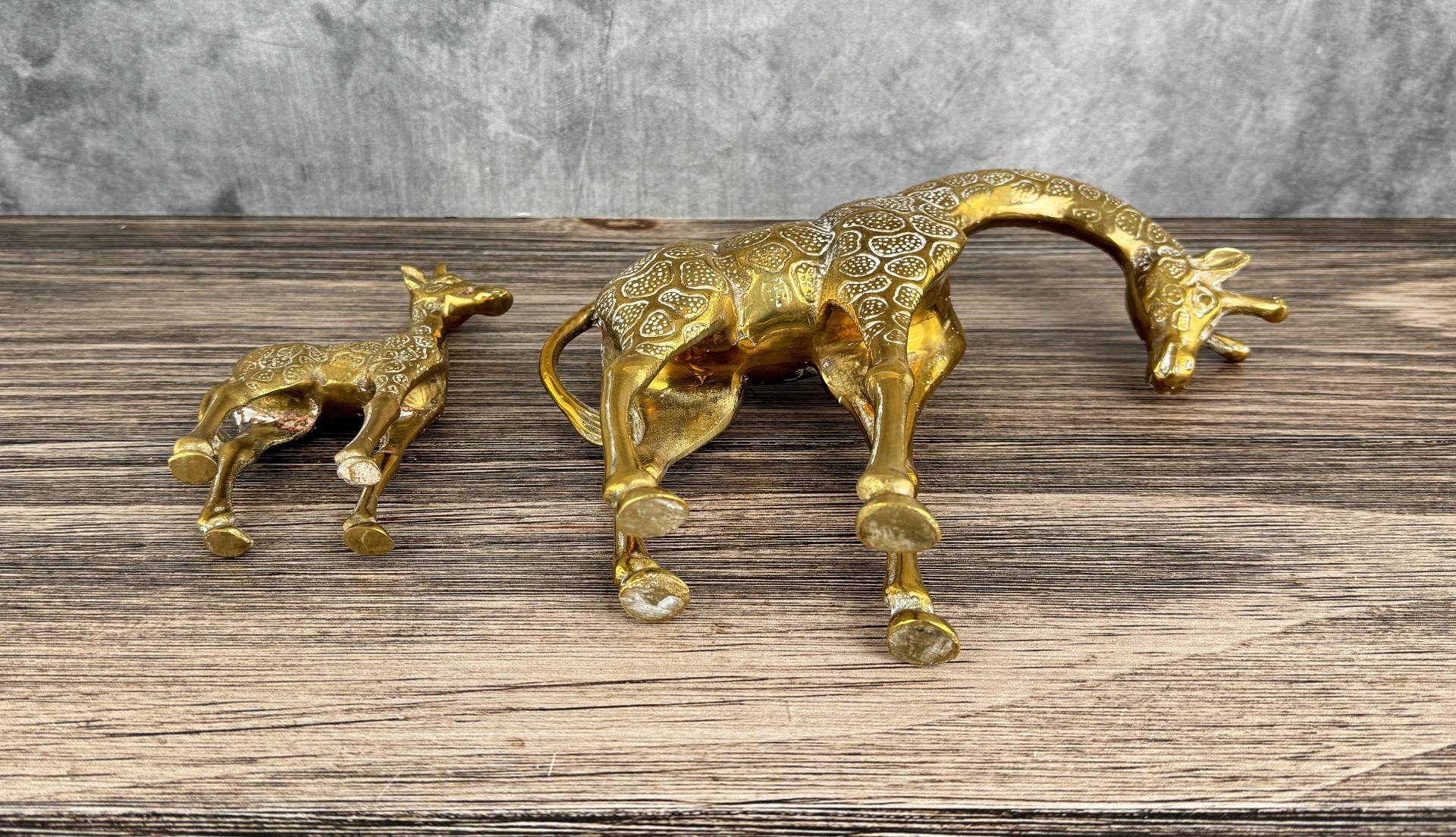 Vintage Brass Giraffes