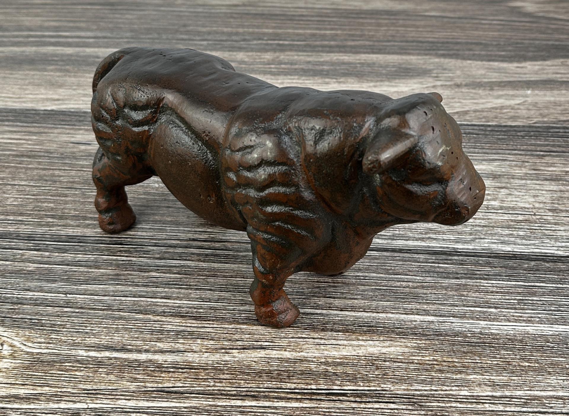 Jan Barboglio Cast Iron Hereford Bull Statue