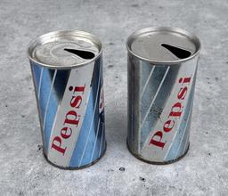 Vintage Pepsi Cola 12oz Flat Top Soda Cans