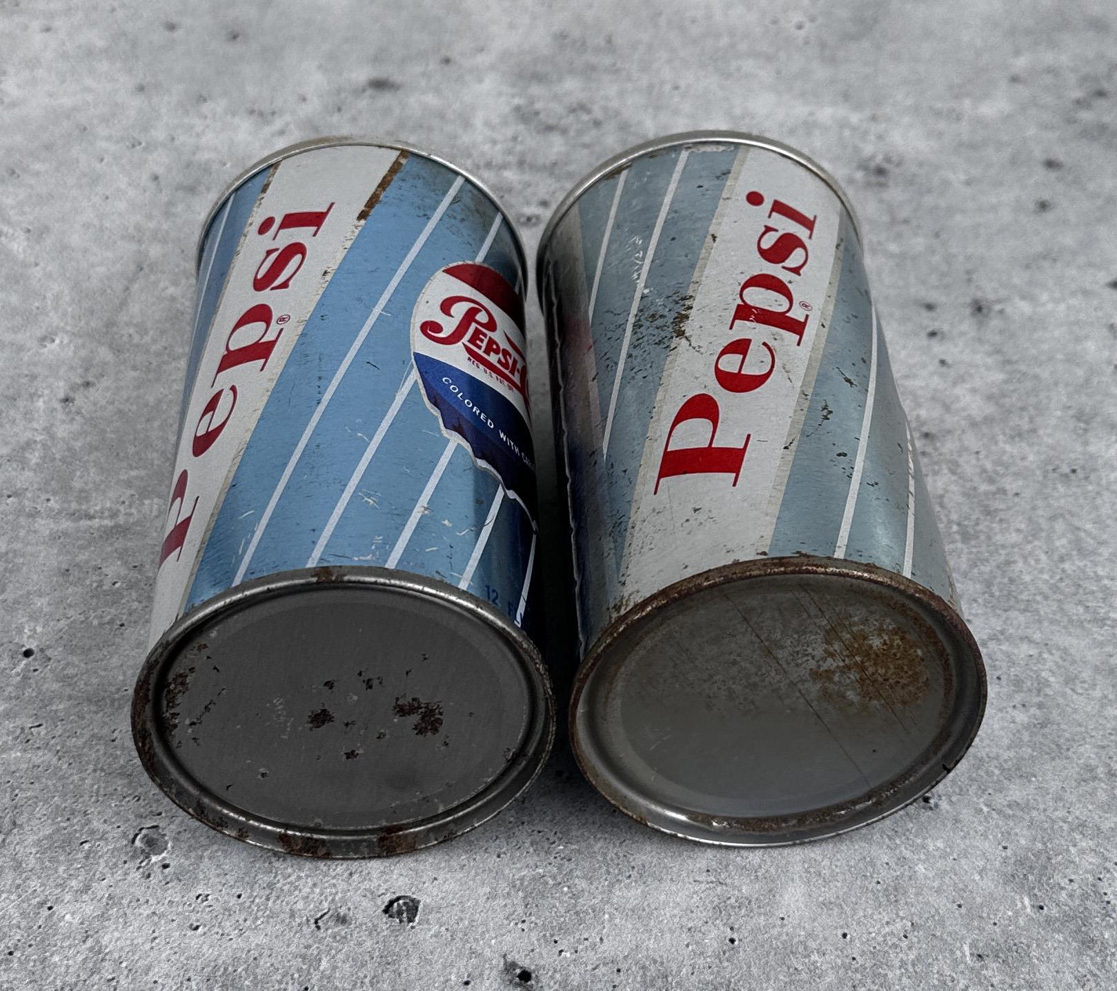 Vintage Pepsi Cola 12oz Flat Top Soda Cans