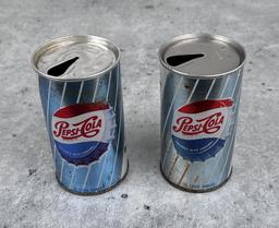 Vintage Pepsi Cola 12oz Flat Top Soda Cans