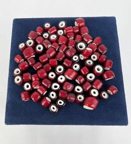 Hudsons Bay Red White Heart Trade Beads