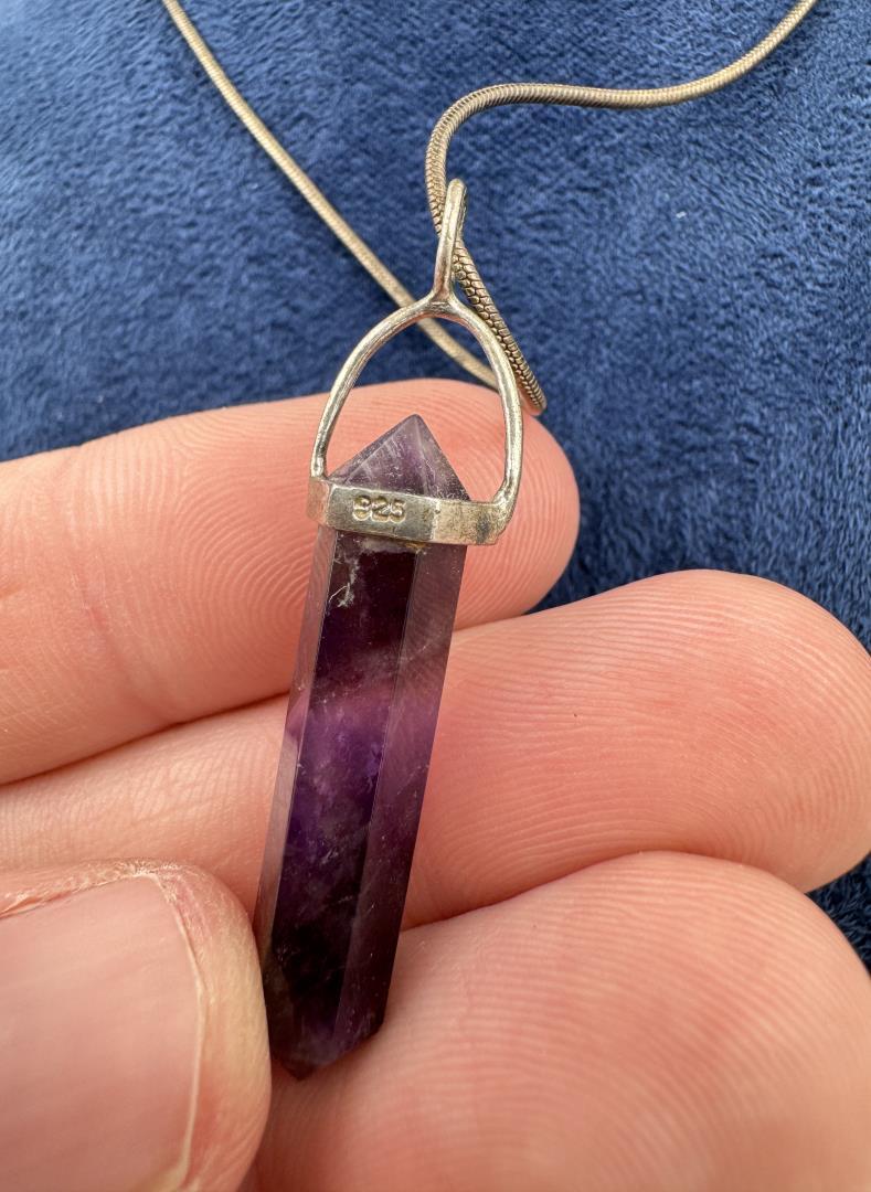 Sterling Silver Amethyst Spire Necklace