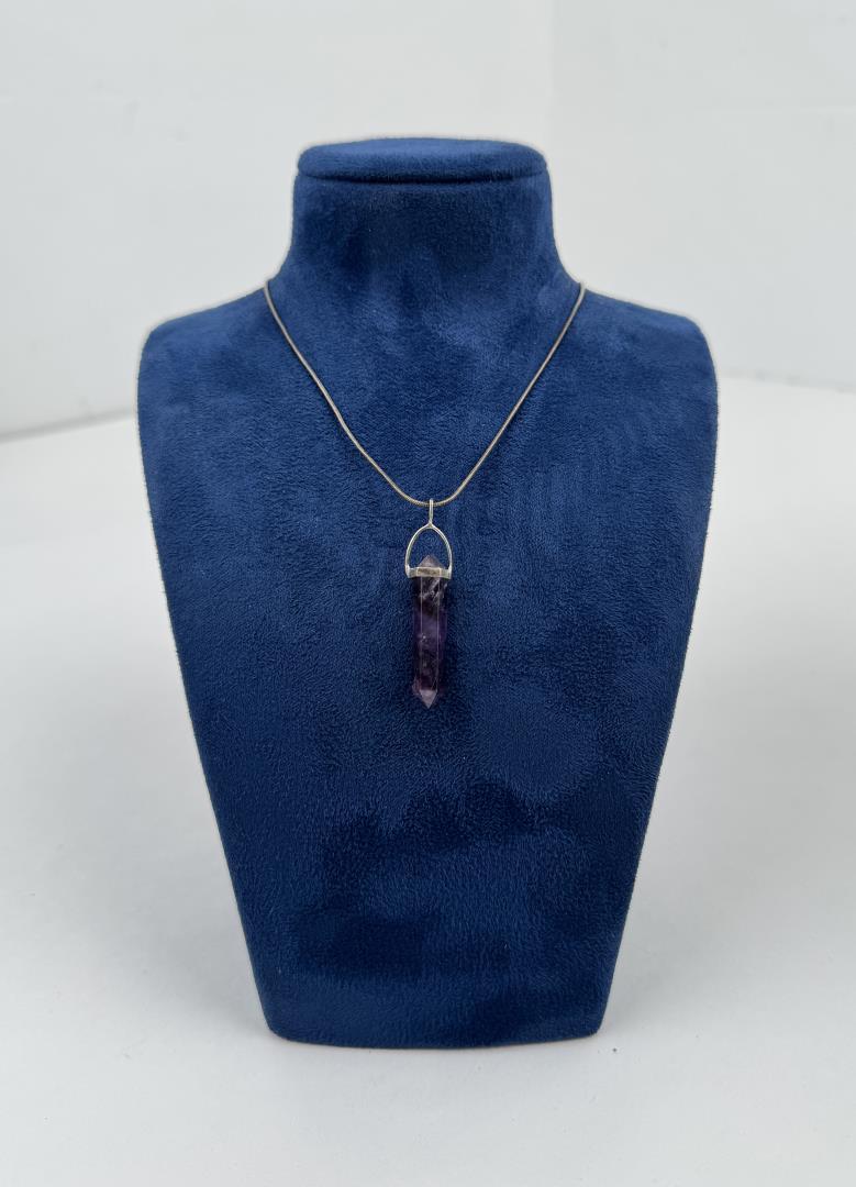 Sterling Silver Amethyst Spire Necklace