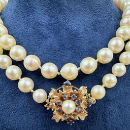 14k Gold Natural Pearl Necklace