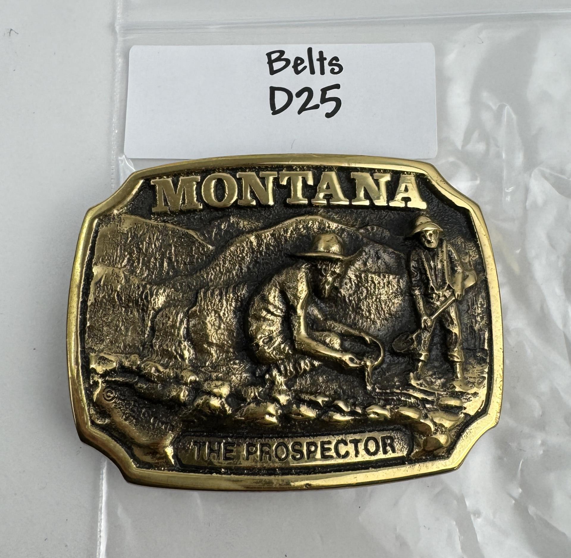 Montana Prospector Brass Belt Buckle