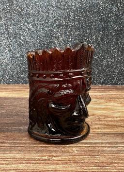 St. Clair Glass Indian Chief Toothpick Holder