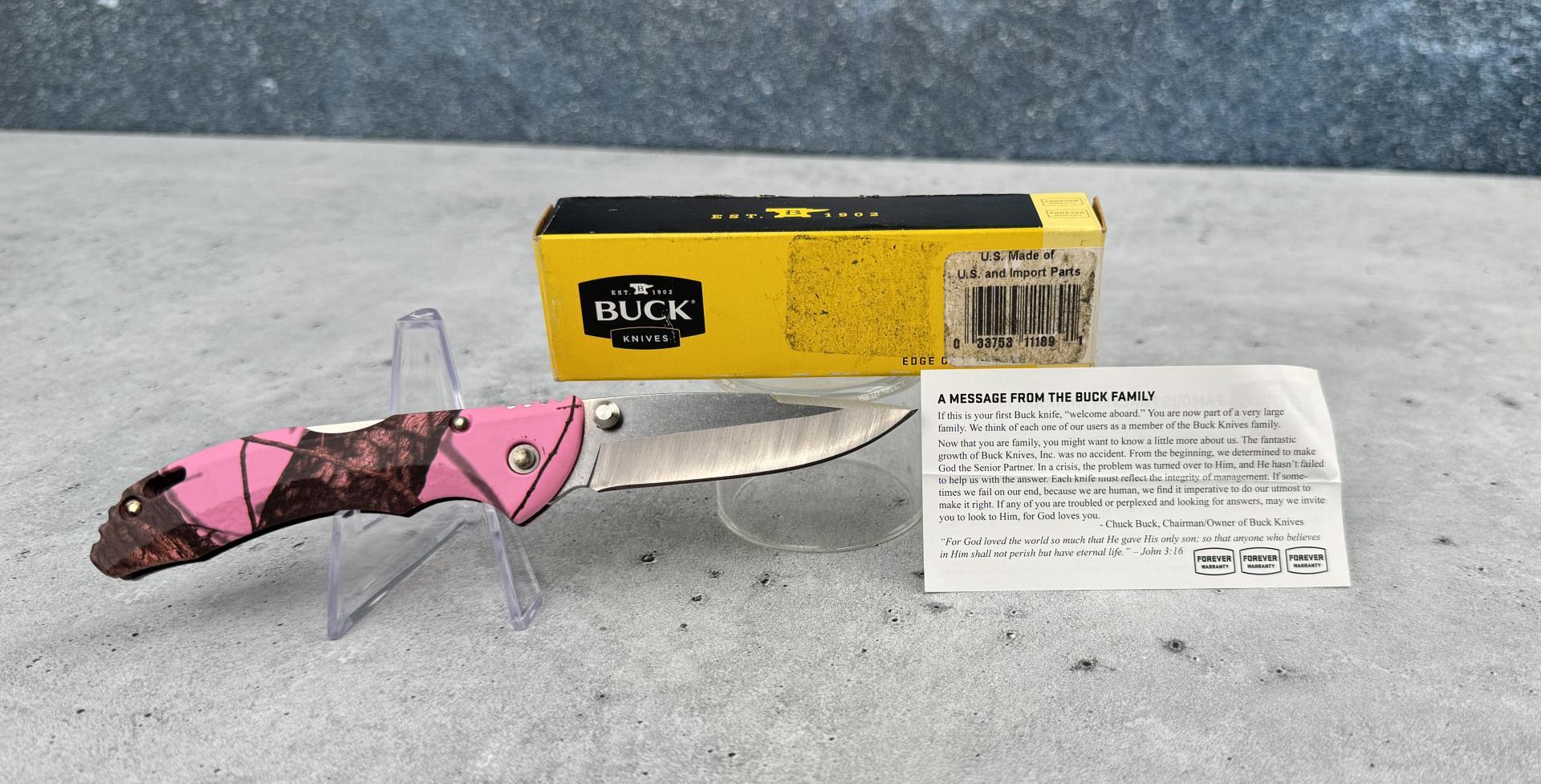 Buck 284 Bantam BBW Pink Mossy Oak Camo Knife