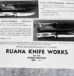 Rudy RH Ruana Bonner Montana Bowie Knife Flyer