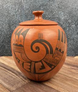 Sadie Adams Hopi Indian Lidded Jar Pot