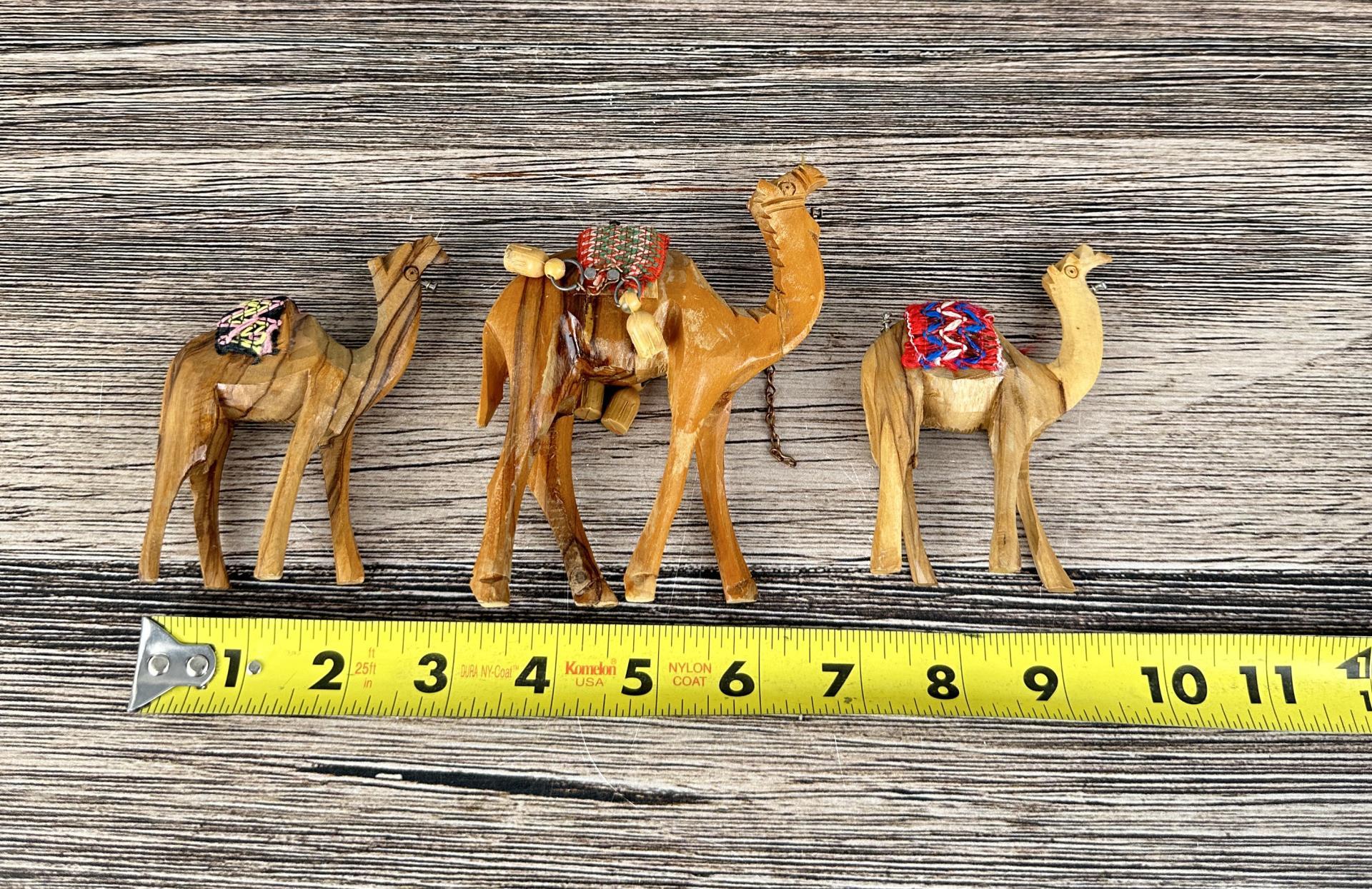 Carved Wood Camels