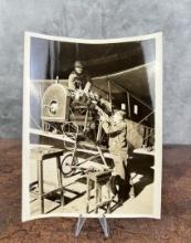 WWI WW1 Installing Airplane Engine Photo