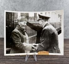 Hitler Greets Mussolini At Train Photo