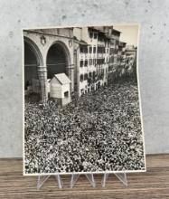 Crowd Gathers in Italy to View Hitler Photo