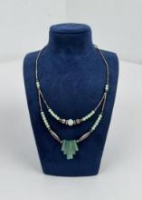 Navajo Sterling Silver Jadeite Necklace