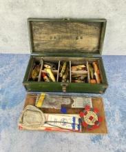 Antique Fishing Tackle Box Full of Lures