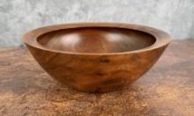 Handmade Signed Turned Walnut Bowl