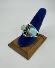 Sterling Silver Turquoise Amethyst Ring