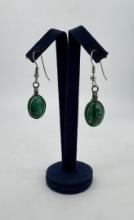 Sterling Silver Malachite Earrings