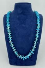 Navajo Turquoise Heishi Pueblo Tab Necklace