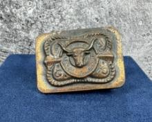 Vintage Copper Cowboy Belt Buckle