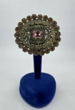 Antique L&M Rhinestone Brooch