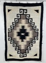 Navajo Indian Two Grey Hills Blanket Rug