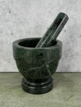 Green Marble Mortar and Pestle