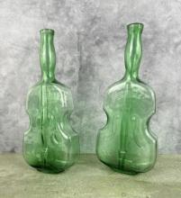 Green Glass Violin Bottles
