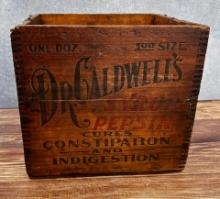 Dr Caldwell's Syrup Pepsin Wood Shipping Crate