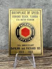 Packard Ormond Beach Florida Brass Plaque