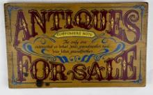 Antiques For Sale Wood Novelty Sign