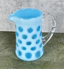 Fenton Glass Opalescent Blue Coin Dot Creamer