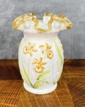 Fenton Glass 95th Anniversary Honey Crest Vase