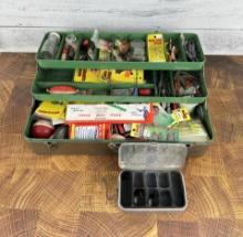 Antique Fishing Tackle Box and Contents