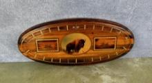 Wood Cribbage Board With Buffalo