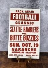 Seattle Ramblers vs Butte Buzzies Football Poster