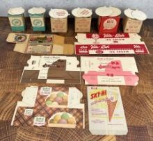 Collection of Ice Cream Boxes and Lids